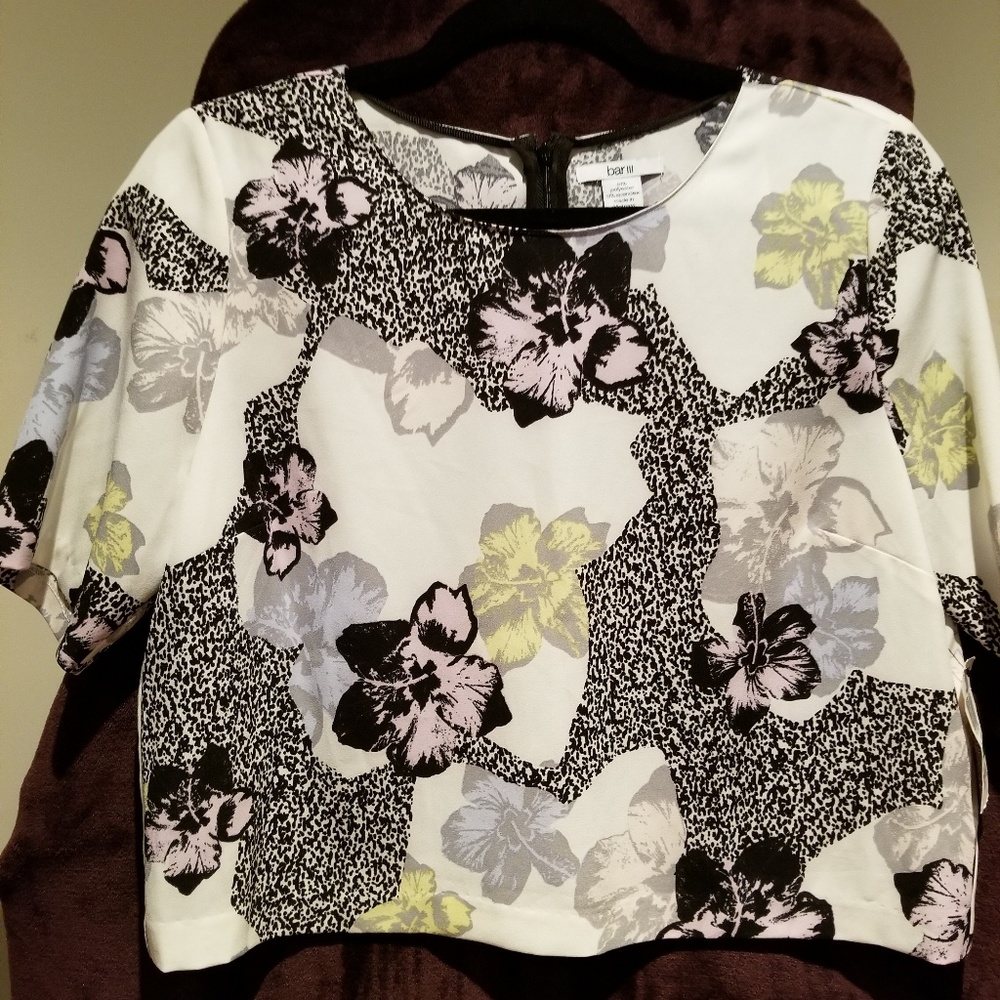 Bar III Floral Print Crop Top